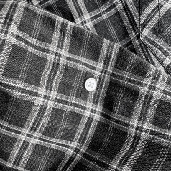 Dickies Long Sleeve Button Up Shirt Men's Size Medium Black Plaid Vintage Y2k - Picture 7 of 12